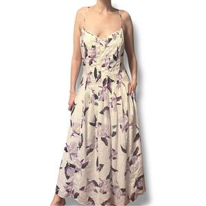 Banana Republic Floral Pintuck Dress Size 10 / M